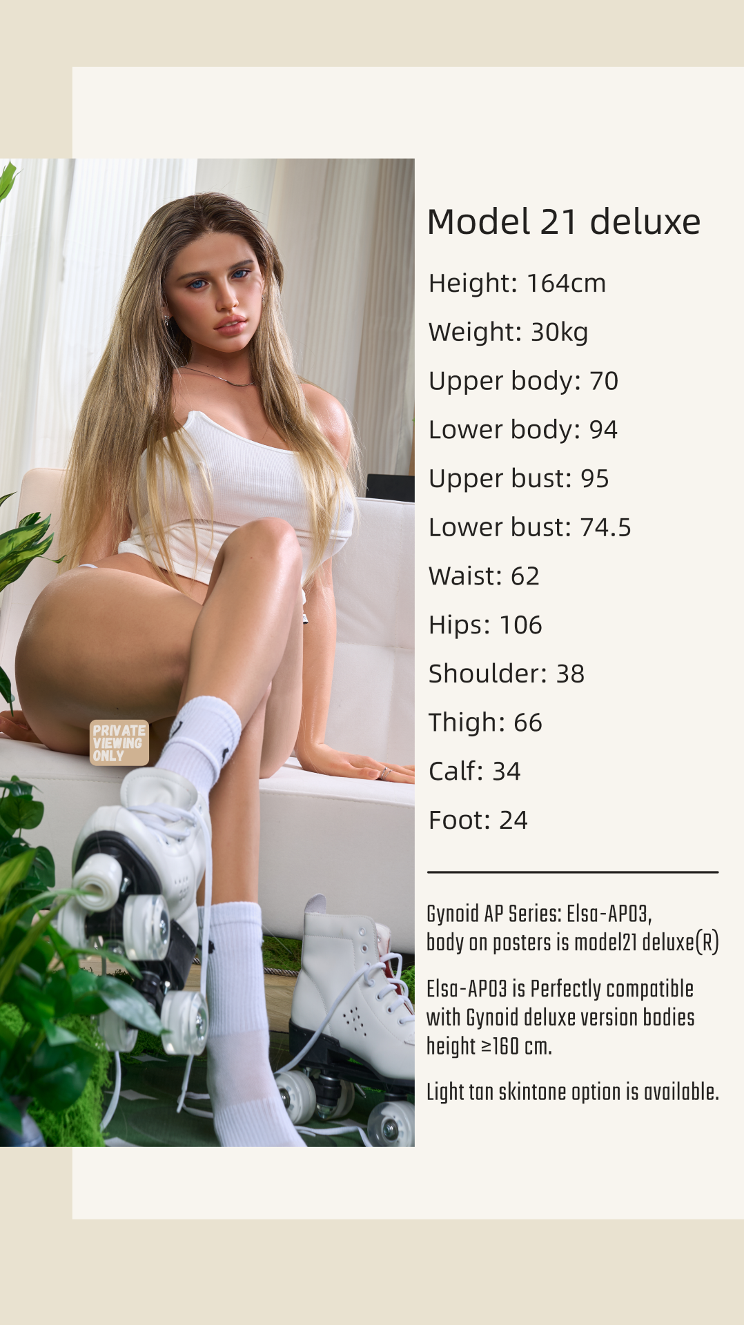 Elsa Modell 21 Deluxe sexpuppe (Gynoid Doll 164cm F-cup Silikon)