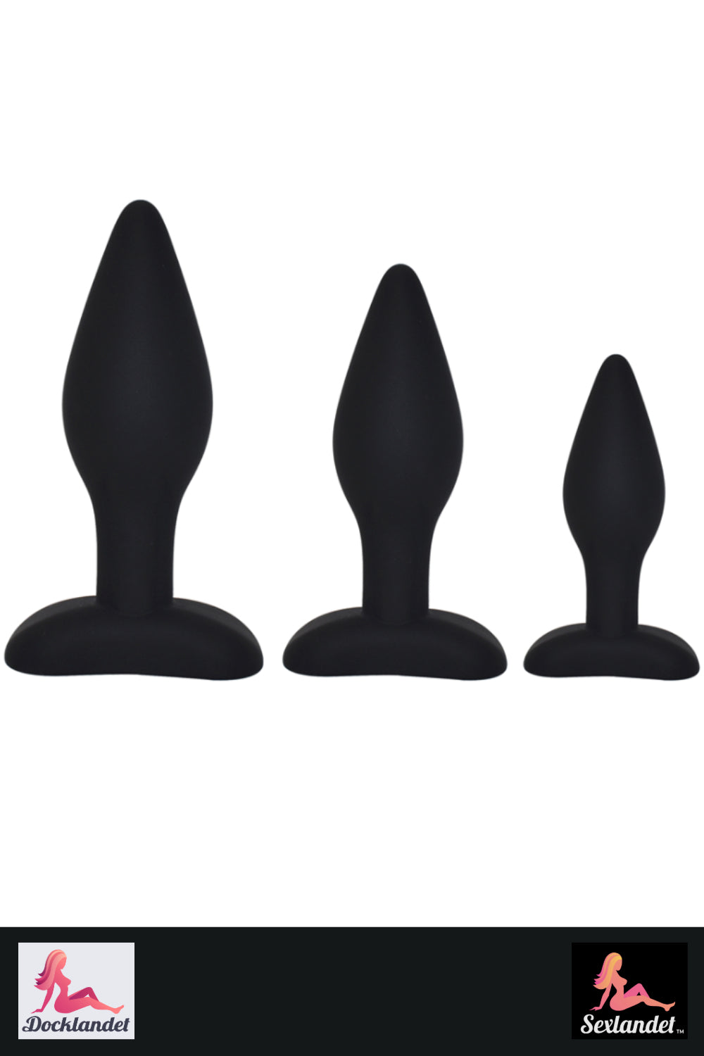 Plug anal classique en silicone souple - Lot de 3 tailles