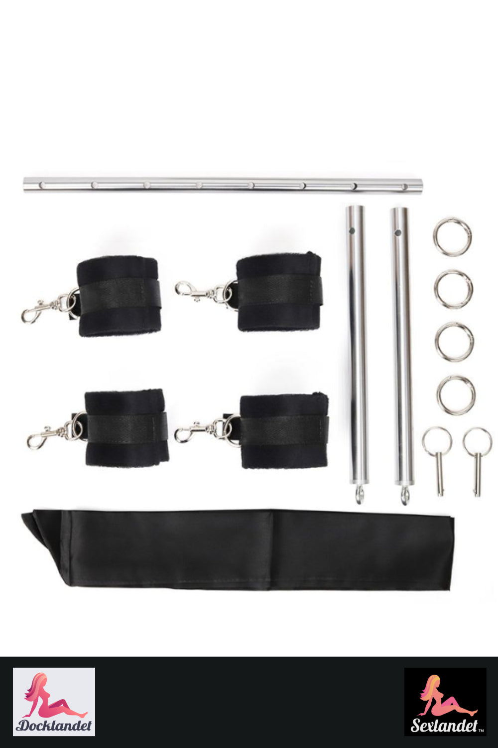 BDSM Six ensembles de menottes, menottes et cadre en métal – Kit de bondage réglable pour couples