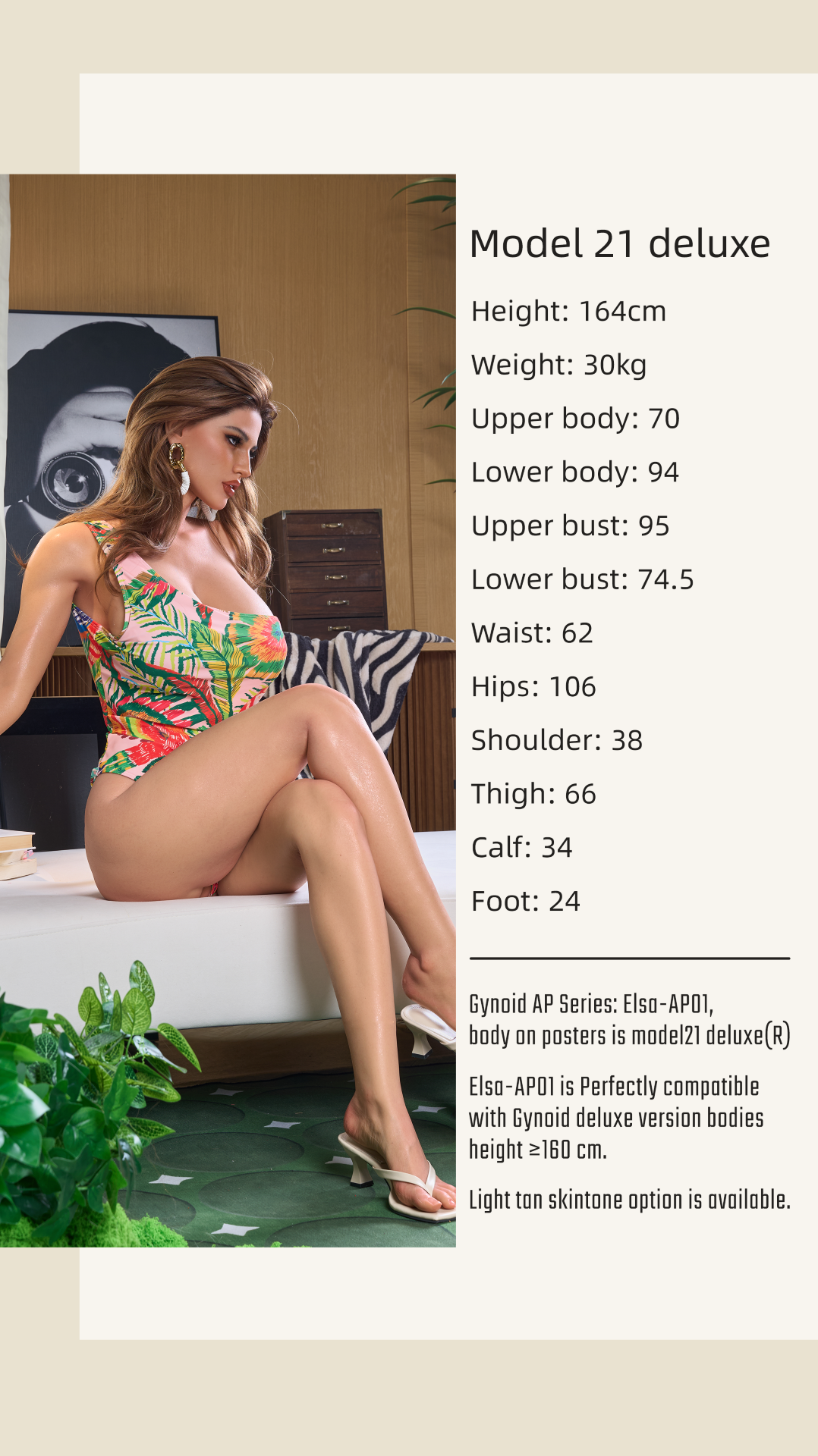 Elsa Modell 21 Deluxe sexpuppe (Gynoid Doll 164cm F-cup Silikon)