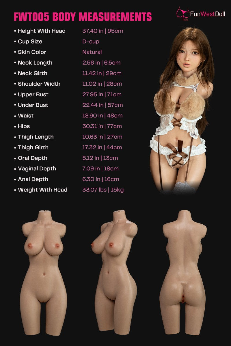 Amy Torse poupée sexuelle (FunWest Doll Bonnet D 95 cm #041SJ Silicone)