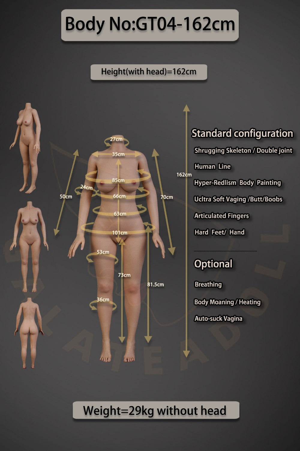 Monique poupée sexuelle (Galatea Doll 162 cm (C-Cup #051 Silicone)