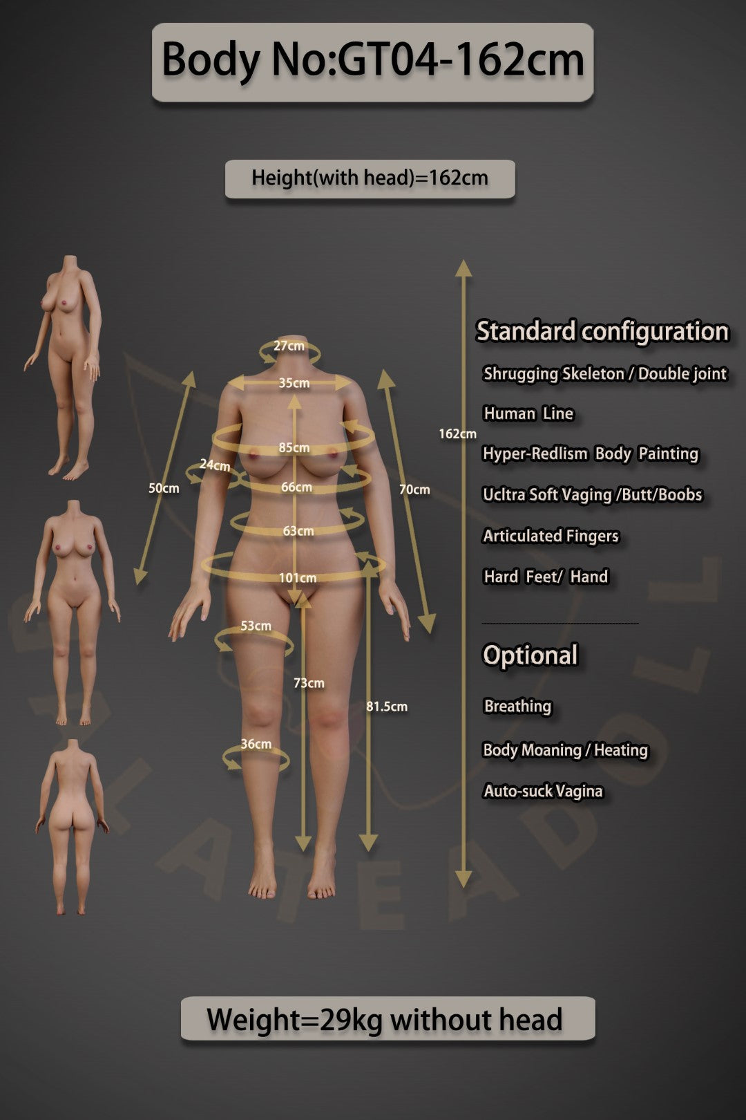 Ida bambola del sesso (Galatea Doll Coppa C da 162 cm n. 052 in silicone)