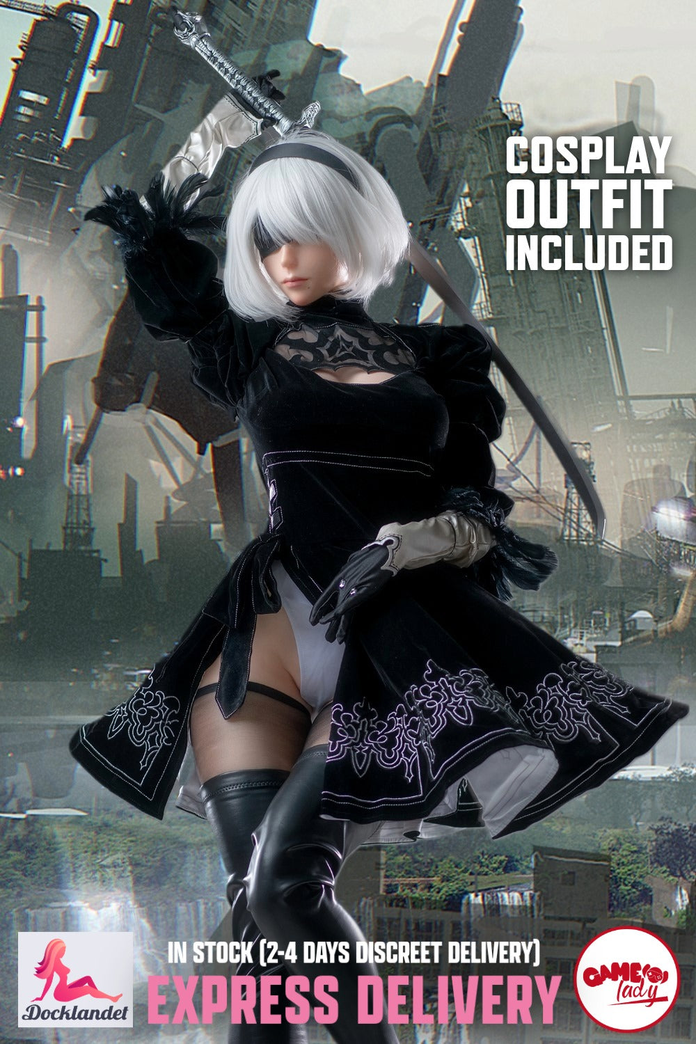 Yorha 2B bambola del sesso (Game Lady 171 cm Coppa E N. 18 Silicone) EXPRESS
