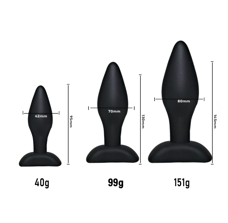 Classic Butt Plug in Silicone morbido - Imposta con 3 dimensioni