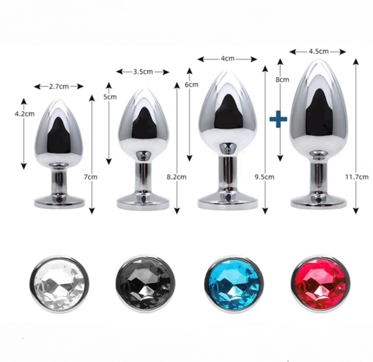 Buttplug en Aluminium - Lot de 4 Tailles