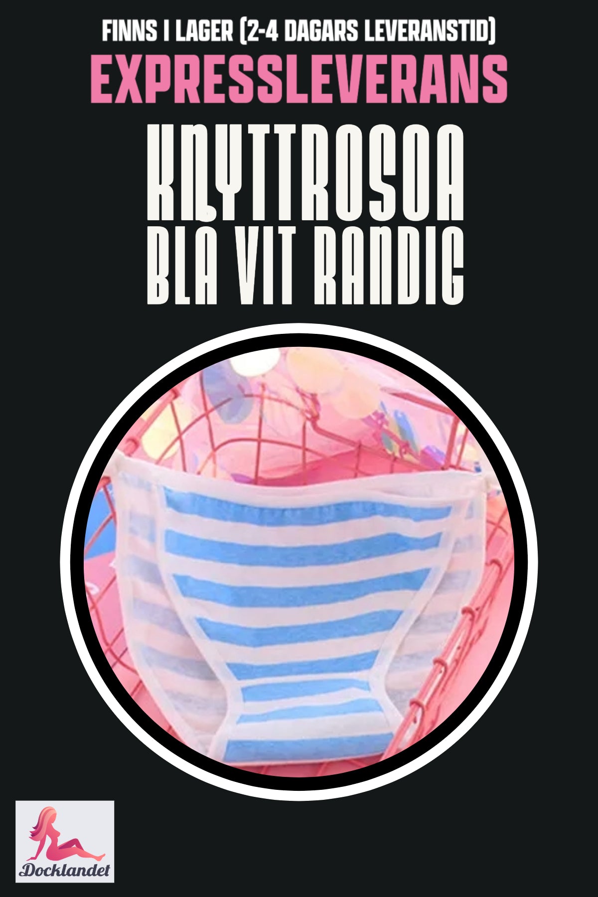 Krawatte stieg für sexpuppe (Rosa/Blauweiß, gestreift)