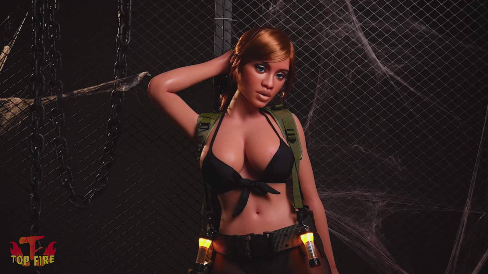 Hedy bambola del sesso (Top Fire Doll Coppa G da 163 cm (T04 in silicone)